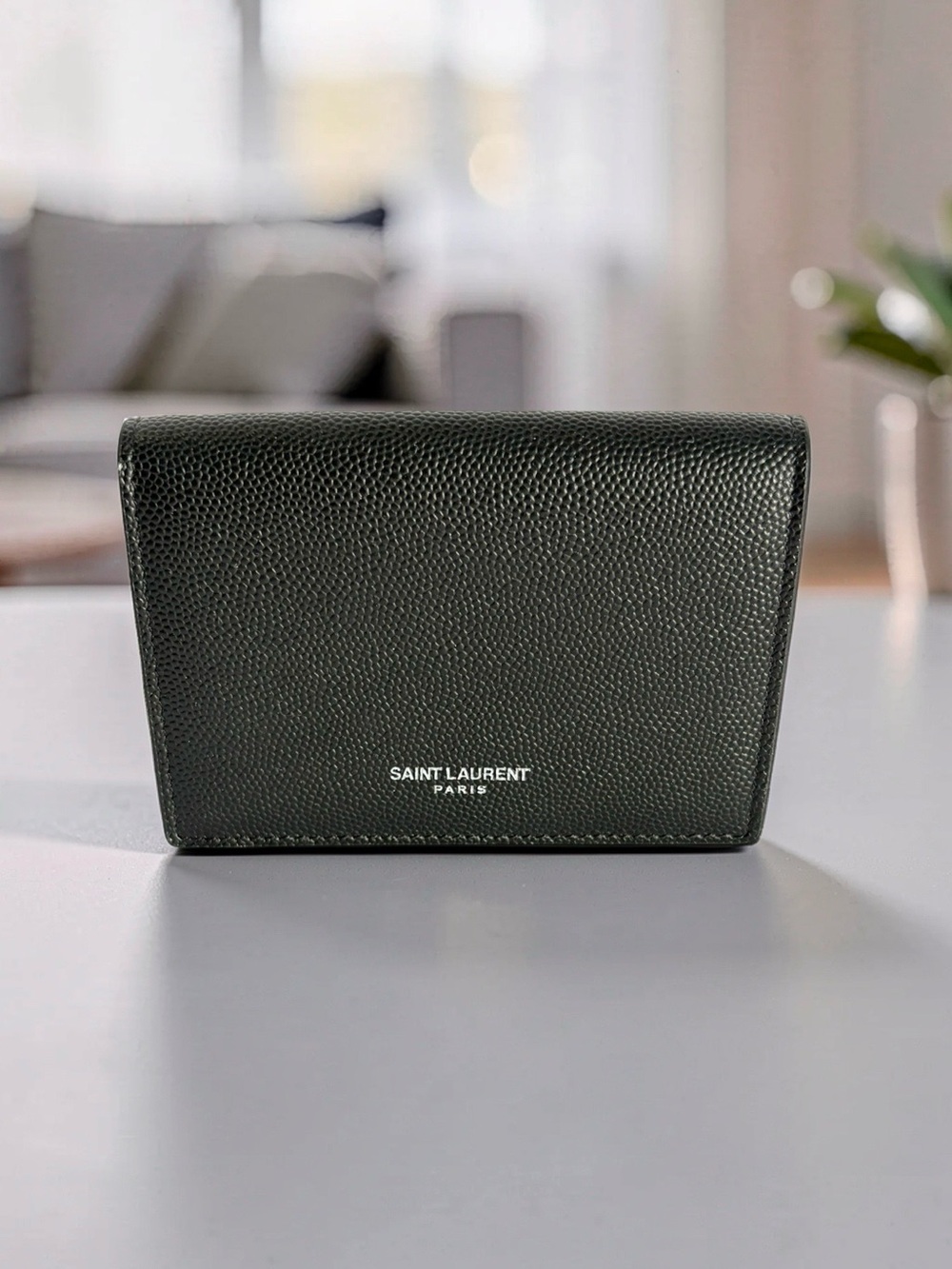 🖤 Saint Laurent Paris Business Card Holder – Black Calfskin